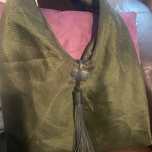 MarlaWynne Olive Green Mesh Detail Accessory